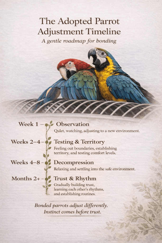 The Adopted Parrot Adjustment Timeline